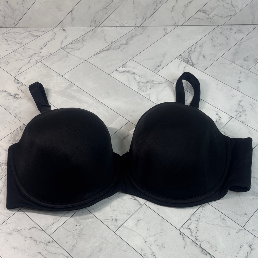NWT Cacique Lane Bryant Womans Bra Black Multiway Strapless UNDERWIRE 44D